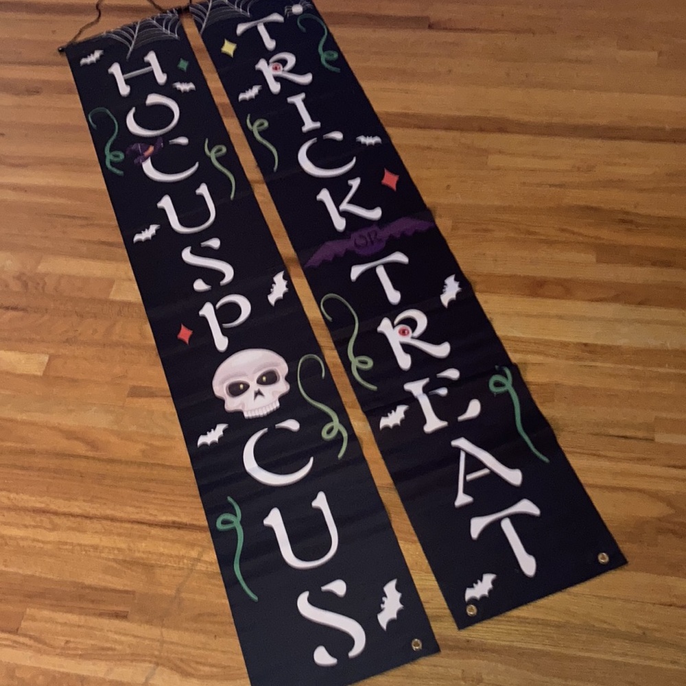 Halloween Trick or Treat Hocus Pocus Waterproof Porch Banner Set 13 x 77 New